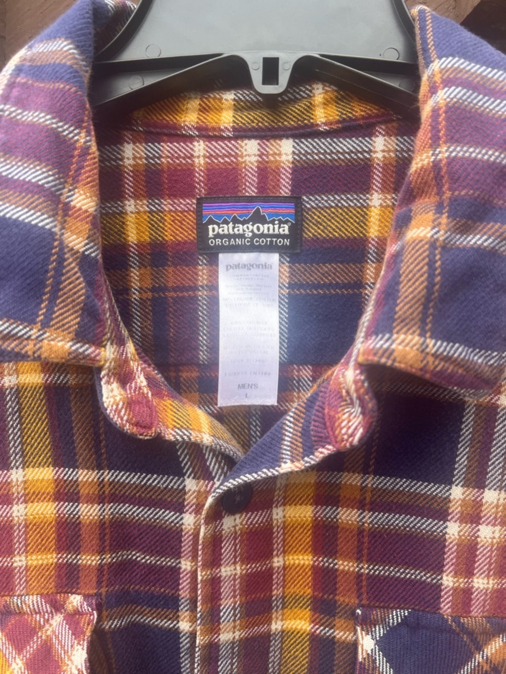 Patagonia Organic Flannel Shirt - Purple, Yellow, Red - Picture 5 of 9